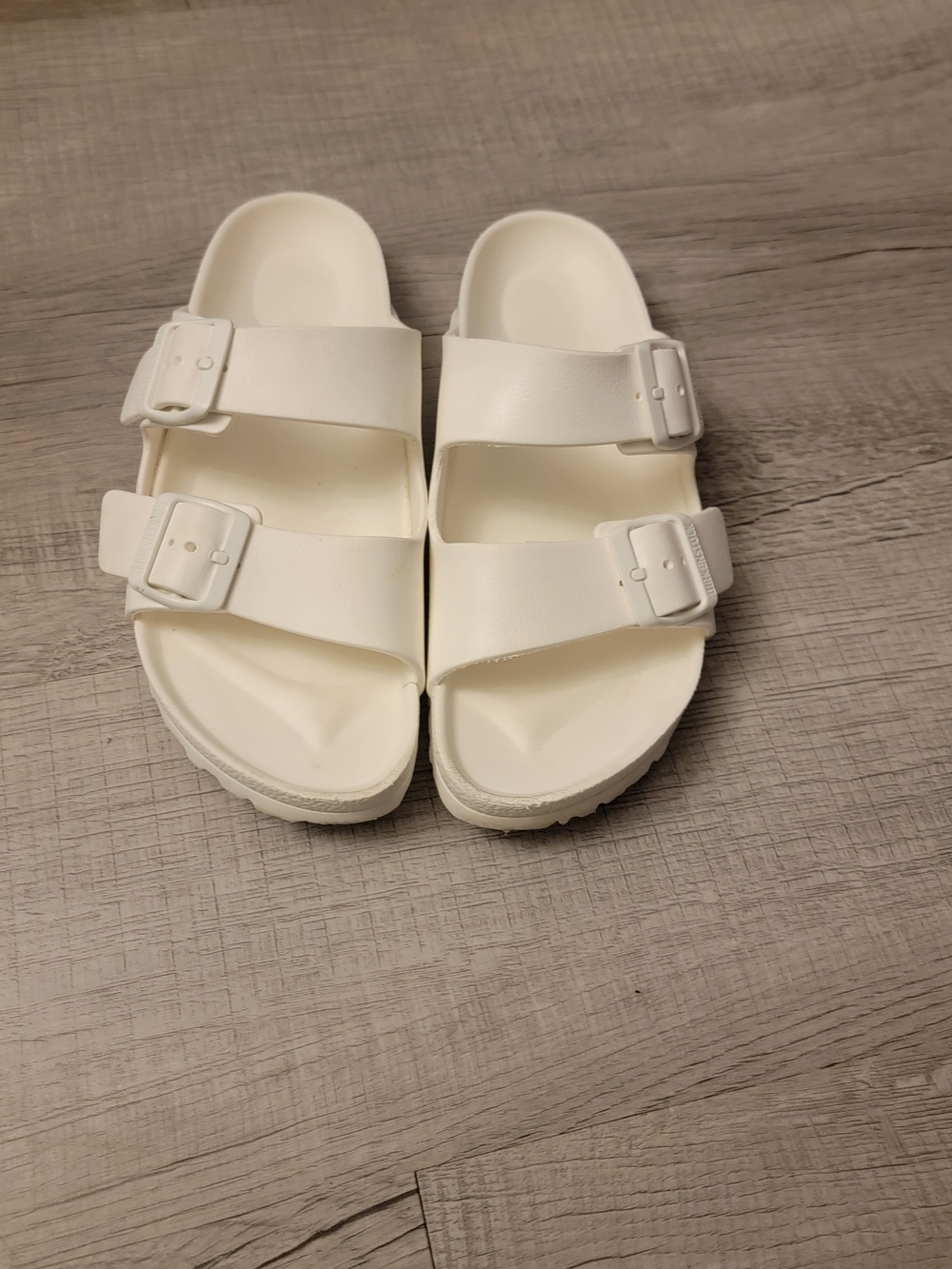 Birkenstock White Double-Buckle EVA Slide Sandals